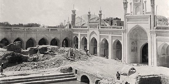  Neubau einer Moschee in Kandahar, 1908. (Bild: Phototheca Afghanica, K 12-1)