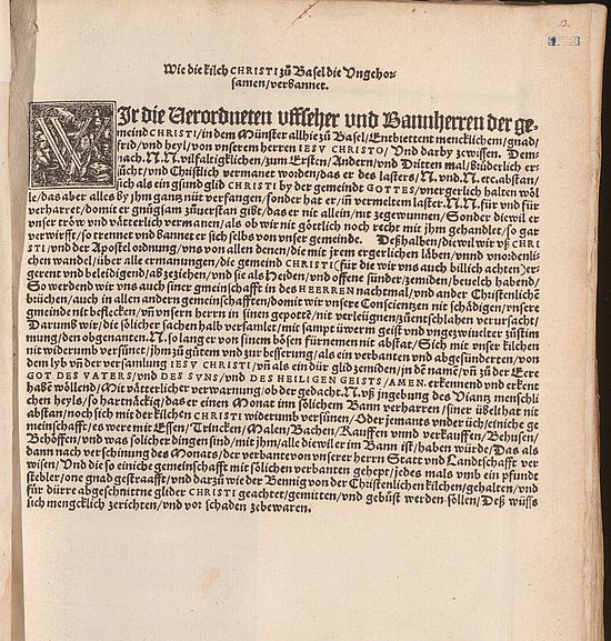 Schreiben an [den Rat der Stadt Basel] / von Bonifacius Amerbach, [Anfang Juni 1529].