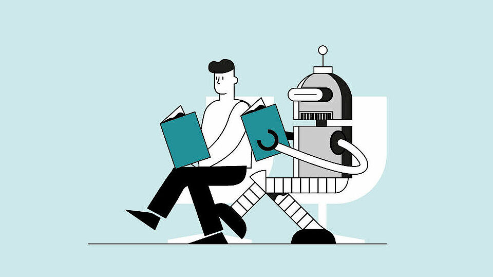 Illustration Bibliothek der Zukunft