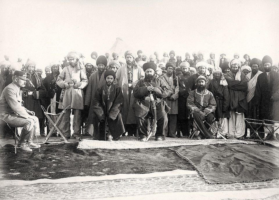 Afghanische Würdenträger am 1. Januar 1885 in einem Wintercamp in Bala Murghab 