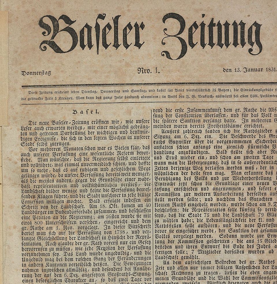 Basler Zeitung 1831