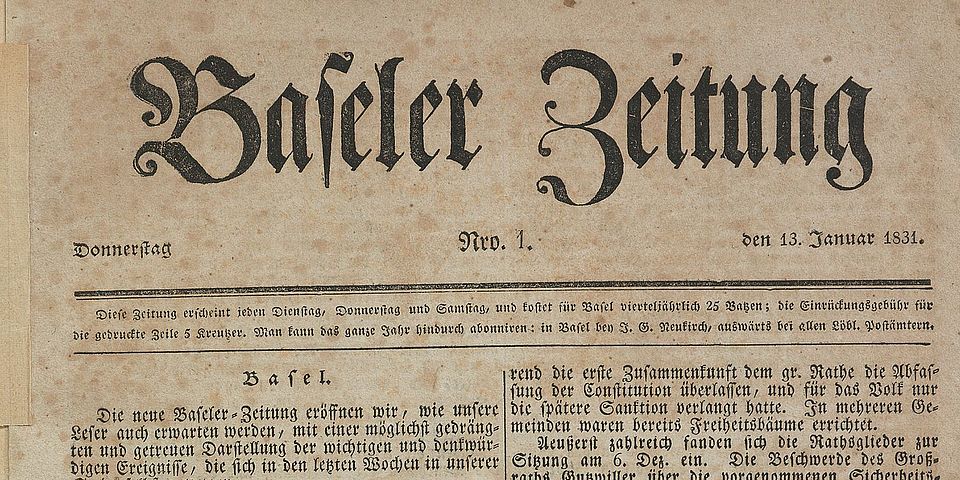 Basler Zeitung 1831