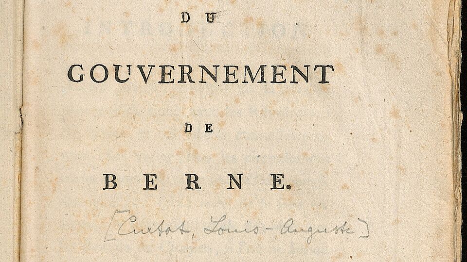 Du Gouvernement De Berne / [Louis Auguste Curtat]