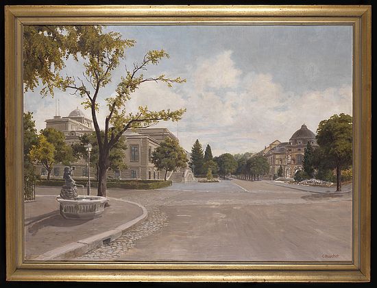 Roschet, Carl: Ansicht auf die Alte Universitätsbibliothek und das Bernoullianum, Basel, zwischen 1896 und 1925