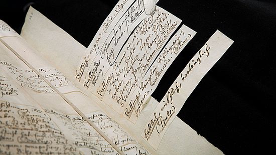 Nahaufnahme von Sprengs montiertem Band.
