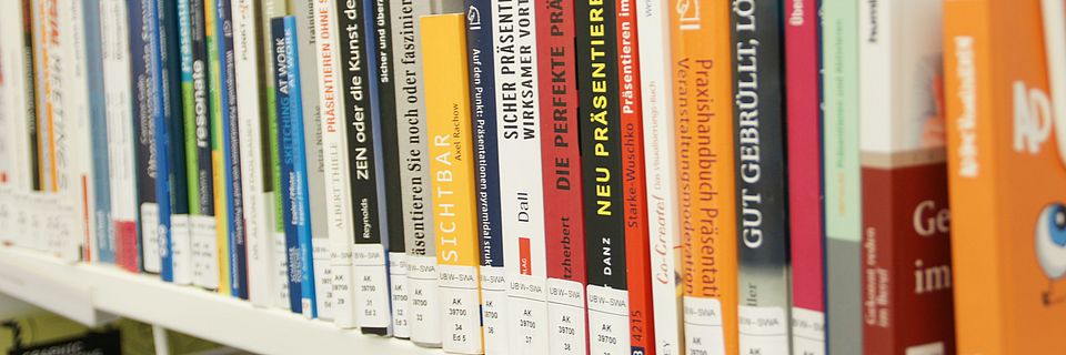 University Business and Economics Library, books on shelf