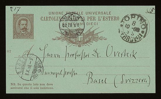 Postkarte von Nietzsche