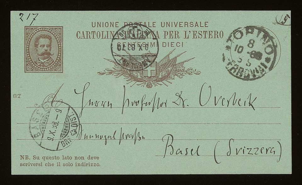 Postkarte von Nietzsche
