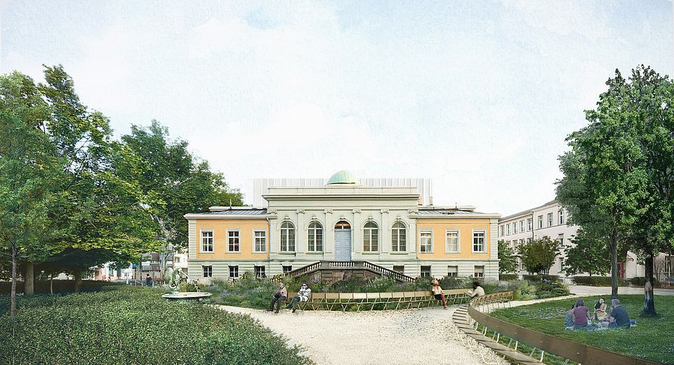 Visualisierung Stadtgarten vor Bernoullianum