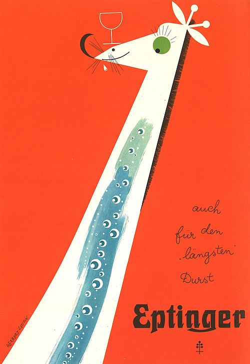 Herbert Leupin, Werbung für Eptinger Mineralwasser, entworfen 1949