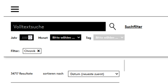 Screenshot Suchmaske Basler Stadtbuch