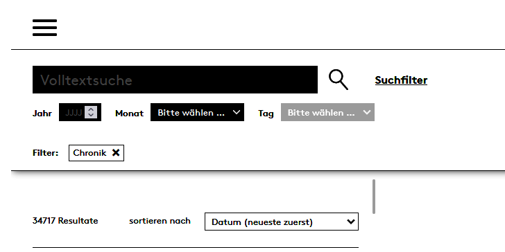 Screenshot Suchmaske Basler Stadtbuch
